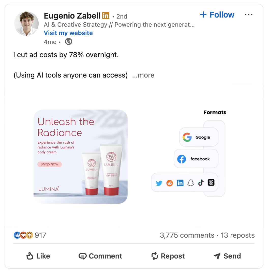LinkedIn post crafted by Starborn Studio
