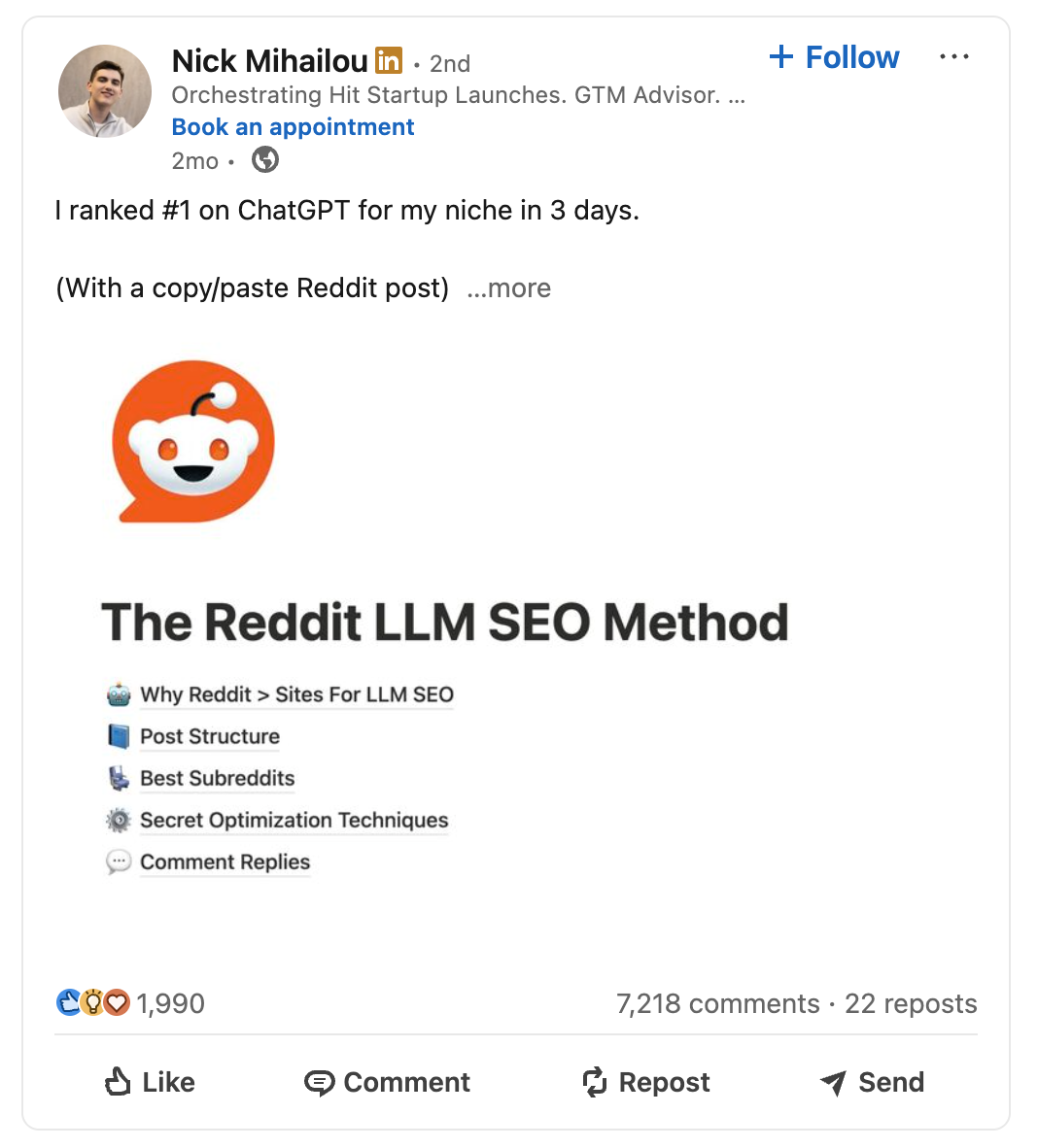 LinkedIn post crafted by Starborn Studio